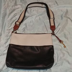 Black and white Fossil crossbody bag